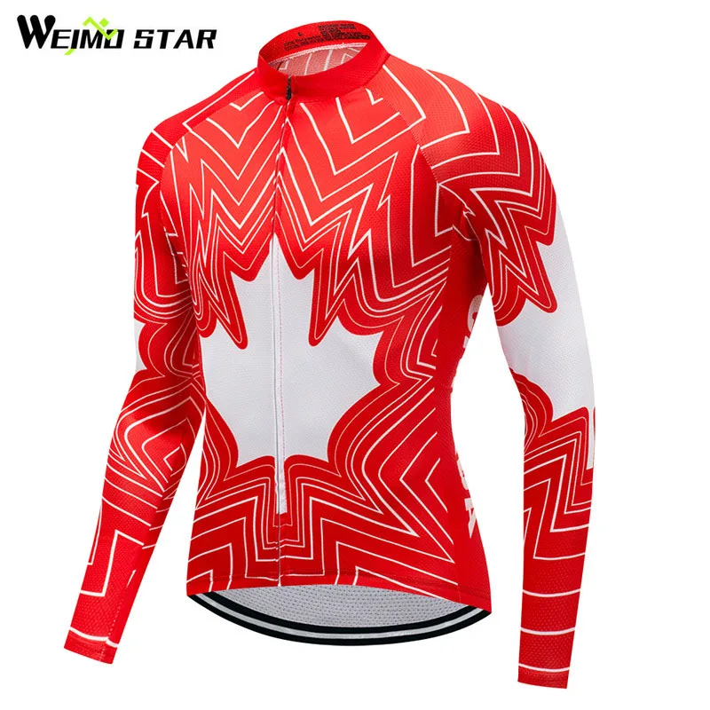 Weimostar 2018 Canada Racing Sport Team Cycling Jersey Long Jacket