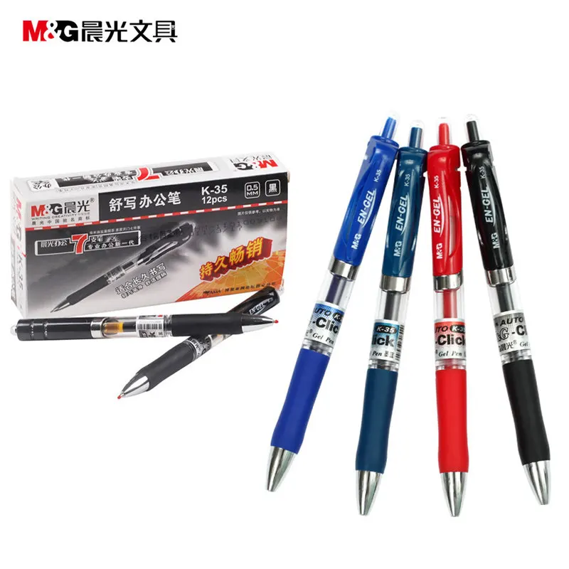 5PCS/LOT M&G k-35 Press type gel pen 2016 The new concept design pen school and offic stationery free shipping