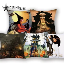 

Witch Horror Cushions Home Decor Lovely Cushion Covers Halloween Pillow Covers Decorative 2018 New Throw Pillows Almofada