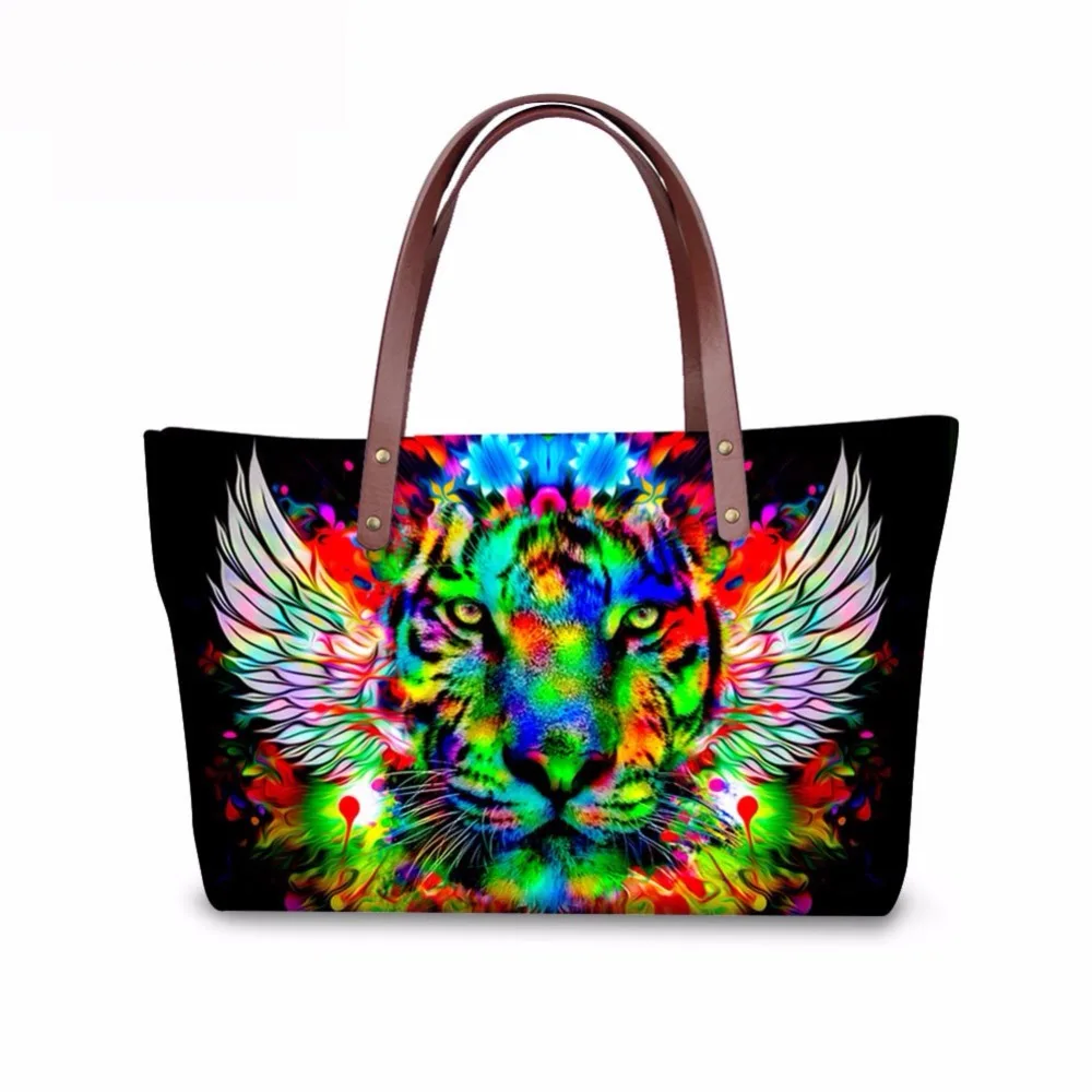 

Noisydesigns women messenger bags cool tiger colorful printing hand bag for bags girl shoulder bag ladies bolsa feminina 2018
