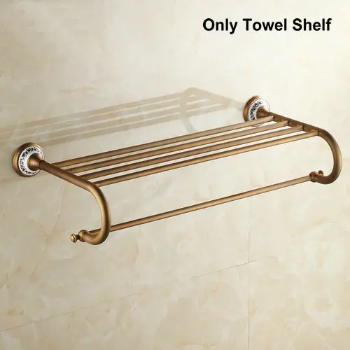 Accesorios de baño Base de porcelana de cobre cepillado antiguo estante