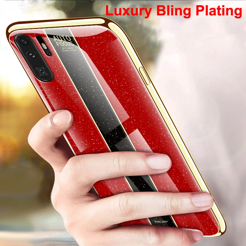 

for Huawei P30 Pro Lite Nova 5 5i 4e Mate 30 Honor 20 20X P20 10 P Smart Plus Case Elecplating Bumper Plexiglass Acrylic Cover