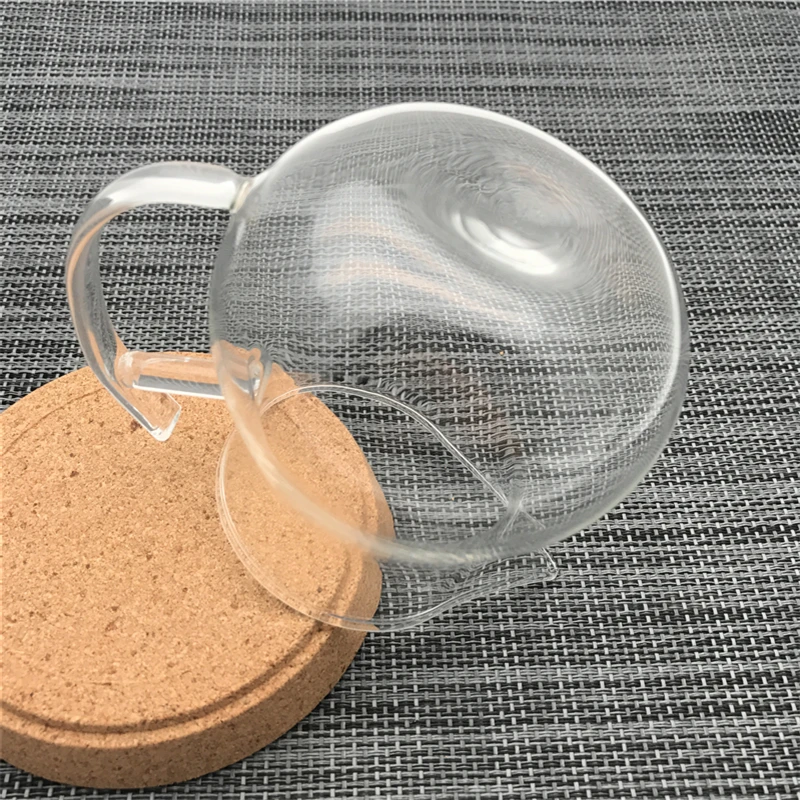 Arshen Handmade 250ml Clear Heat Resisting Single Layer Handle Tea Cup Pitcher Heat Insulation Chinese Kongfu BlackTea Cup tea cup