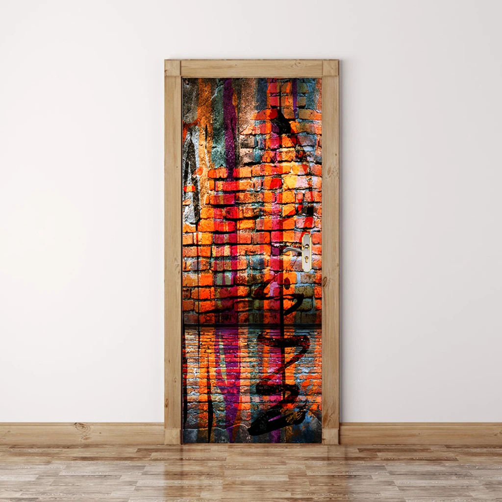

3D Door Stickers Wall Decals Self Adhesive Mural Removable Home Decoration