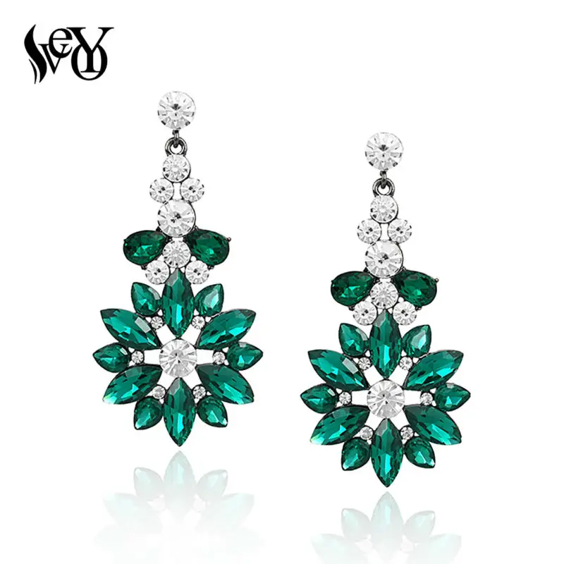 

VEYO Full Of Crystal Drop Earrings For Women Long Earring Luxury Earrings Hyperbole High Quality Brincos Pendientes