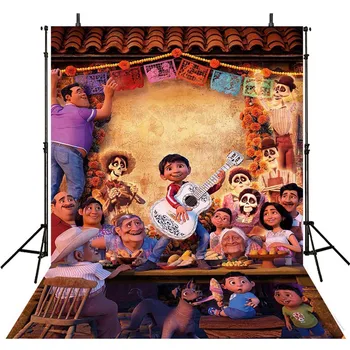 

Coco Photo Backdrop 5x7ft Happy Birthday Background for Kids Vinyl Photo Backgrounds Backdrops Cartoon Custom Photo Studio Prop