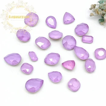 

New arrival!!! Mixing Mocha Purple shape and sizes Glass Crystal rhinestones DIY Clothing accessories and nails Free shipping
