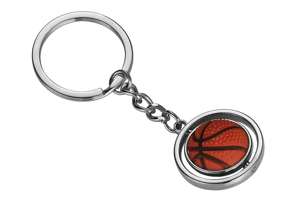 Модный сплав брелок для ключей автомобиля брелок держатель 3D милый поворотный резиновый Баскетбол Футбол Регби модель для BMW Toyota драйверы
