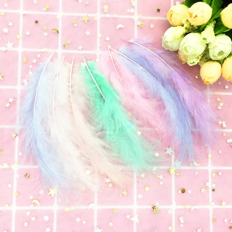 

Natural Feathers 10-15cm 4-6 Inches Turkey Plume Feather DIY Jewelry Craft Making Accesories for Wedding Party Decoration 50pcs
