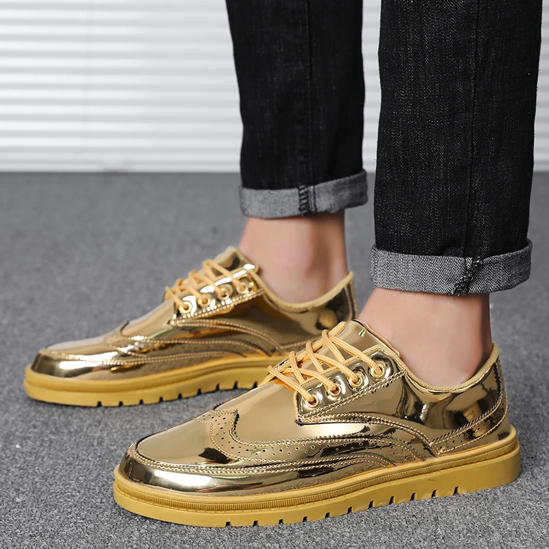 

Leather Casual Shoes Men Fashion Flats Shoes Comfortable Footwear Spring Autumn Male Walking Shoes Lace-Up Plus Size 39-46