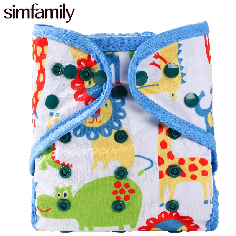 

[simfamily]New Arrival 1PC Washable Cloth Diaper Cover Double Gusset Nappy PUL Suit 3-15kgs Adjustable Cloth Baby Nappies
