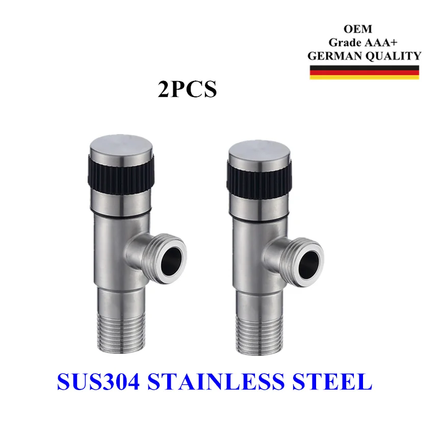 2PCS G1/2 Water Segregator Switch Angle Stops Valve for Toilet extender