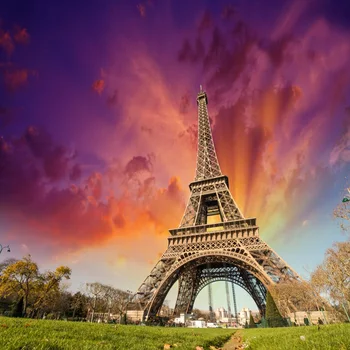 

Laeacco Effier Tower Aurora Suburb Pattern Photographic Backgrounds Customized Photography Backdrops For Photo Studio