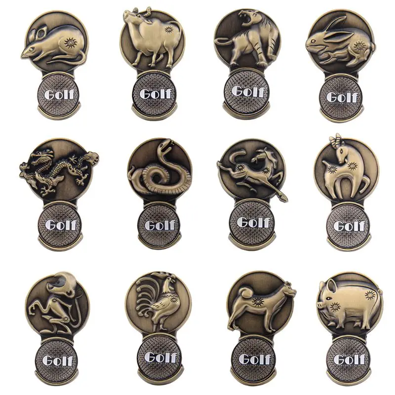 

Magnetic Golf Hat Cap Visor Marker Clip Zodiac Monkey Ball Alignment Aiming Tool Professional Accessories