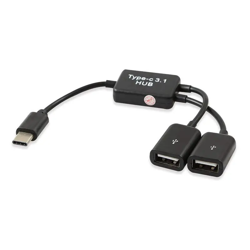 ABHU-type C OTG USB 3,1 папа-Двойной 2,0 мама OTG Зарядка 2 порта хаб кабель Y сплиттер