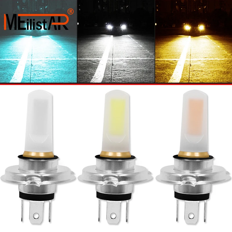 

1X Car LED H4 LED COB Fog Lamp Car headlights Daytime Running Light Bulb Turning Fog Braking Bulb White DC12V Car accessories