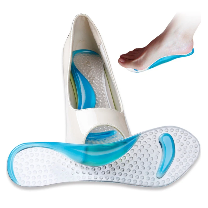 

200pcs/lot Shoes Insoles Gel heel insert 3/4 Lady Shoe Pad With Non-Slip Arch Support And Cushion Orthotics Feet Care Washable