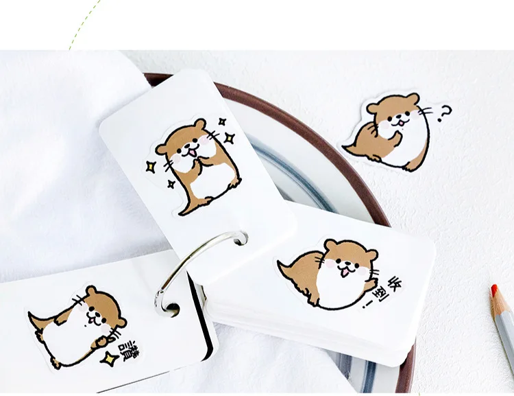 45Pcs/Box Cute Stickers Kawaii Cartoon Otter Adhesive Stickers For DIY Diary Photo Album Decorative Scrapbooking Stickers