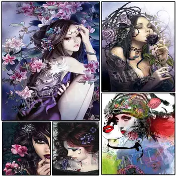 

New 5D DIY Full square / round drill Diamond Painting 'Flower woman'embroidery pattern Cross Stitch mosaic Rhinestone home decor