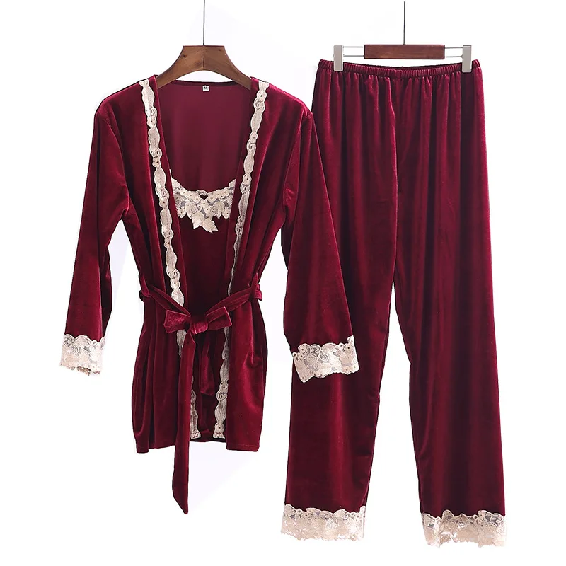 wine red women pajamas (16)