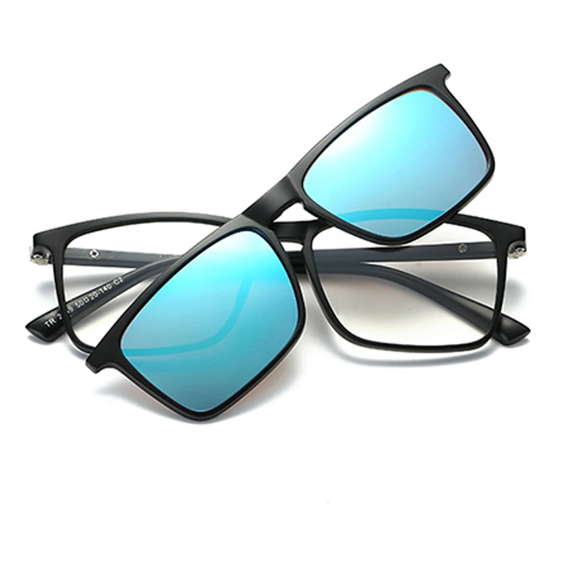 Оправа для очков для мужчин и женщин, Поляризованные прикрепляемые солнцезащитные очки, магнитные очки, мужские, по рецепту, компьютерные, оптические, RS492 - Цвет оправы: RS492 C02