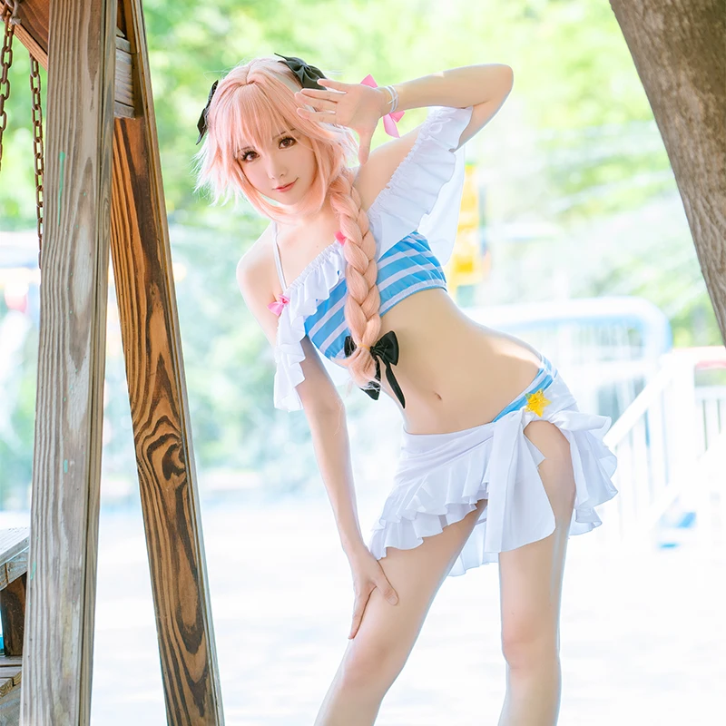 Аниме Fate/Extella Link Astolfo костюм для косплея сексуальный комплект бикини купальник