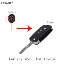 LARATH 3+1 Button Modified Folding Remote key shell For Toyota Reiz Corolla Camry RAV4 2012-2014 Shell Cover For Toyota HYQ12BDM