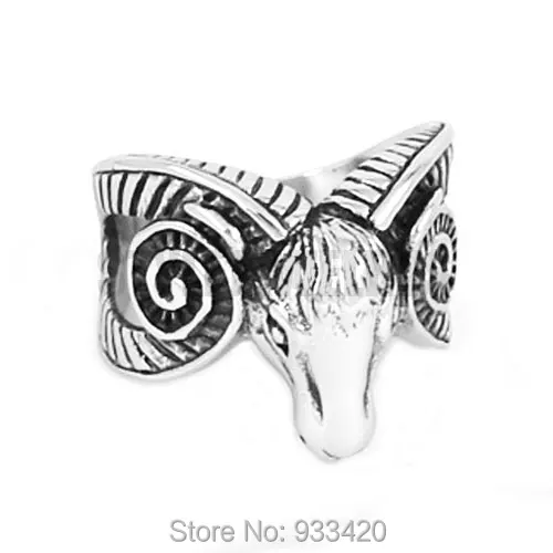 Козье кольцо из нержавеющей стали ювелирные изделия винтажный моторный Байкер женские и мужские кольца кольцо с изображением животного SWR0512B