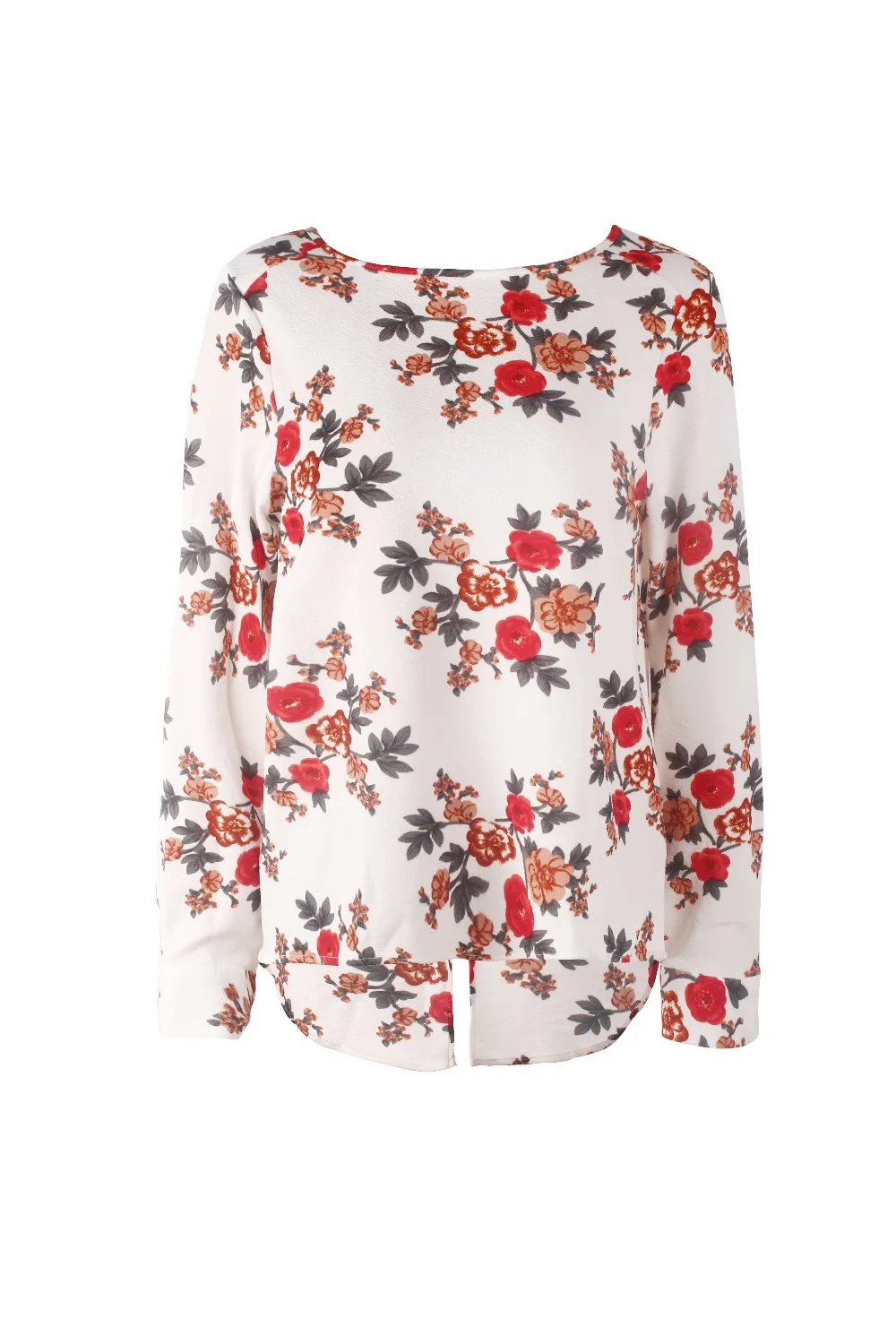 Back Zipper Shirts Women 2018 Loose White Top Femme Ladies Clothes Casual Floral Print Long Sleeve Elegant Blouse Vetements (27)