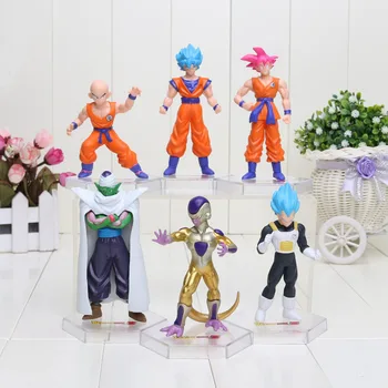 

6pcs/set 12cm dragon ball Z Resurrection F Super Saiyan God Son Goku Krillin Frieza Vegeta Piccolo PVC Action figure toys