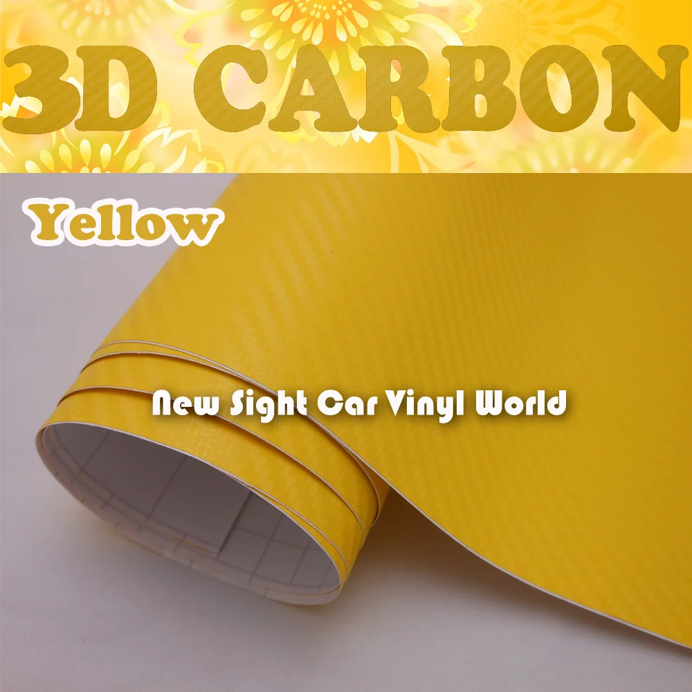 Высококачественная желтая виниловая 3d-пленка из углеродного волокна пленка