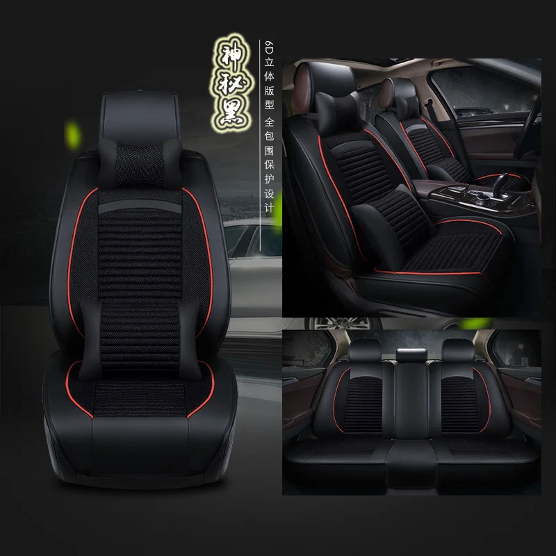 Автомобильные чехлы на сиденья для audi a3 8l 8 p 8 v sportback sedan berline a4 b5 b6 b7 avant b8 b9 a5 sportback - Название цвета: black