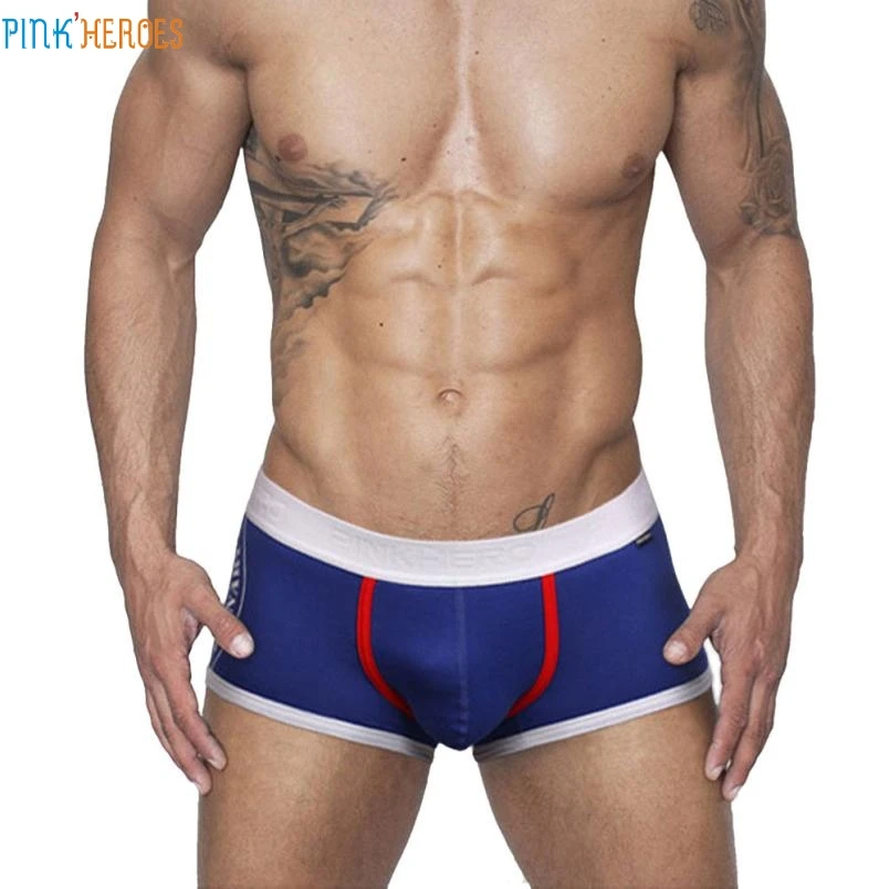 

PINK HEROES Men Sexy Underwear Anchor Pattern Cotton Boxer Gay Underwear Drop Shipping Design Authorized Roupa interior feb30
