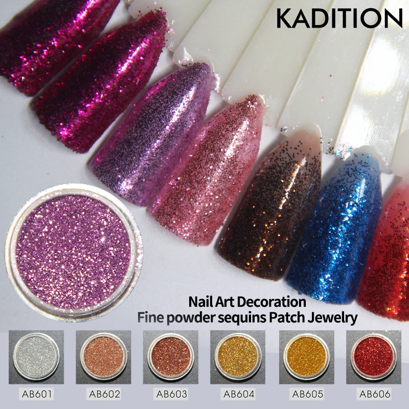 

KADITION Round Nail Glitter Sequins Mixed Nail Sparkles Powder Mirror Effect Gel Shiny Nail Art Decorations Manicure Nails Tools