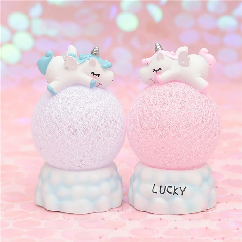 

Rattan ball unicorn LED night light animal bedroom decoration lamp feeding baby child bedside lamp toy lamp girl heart birthday
