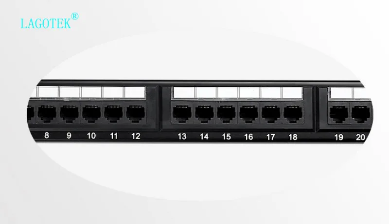 Патч панель с 24 портами CAT6 UTP Keystone 19 дюймовая 1U cat6 кабельный каркас Лицевая rj45 патч
