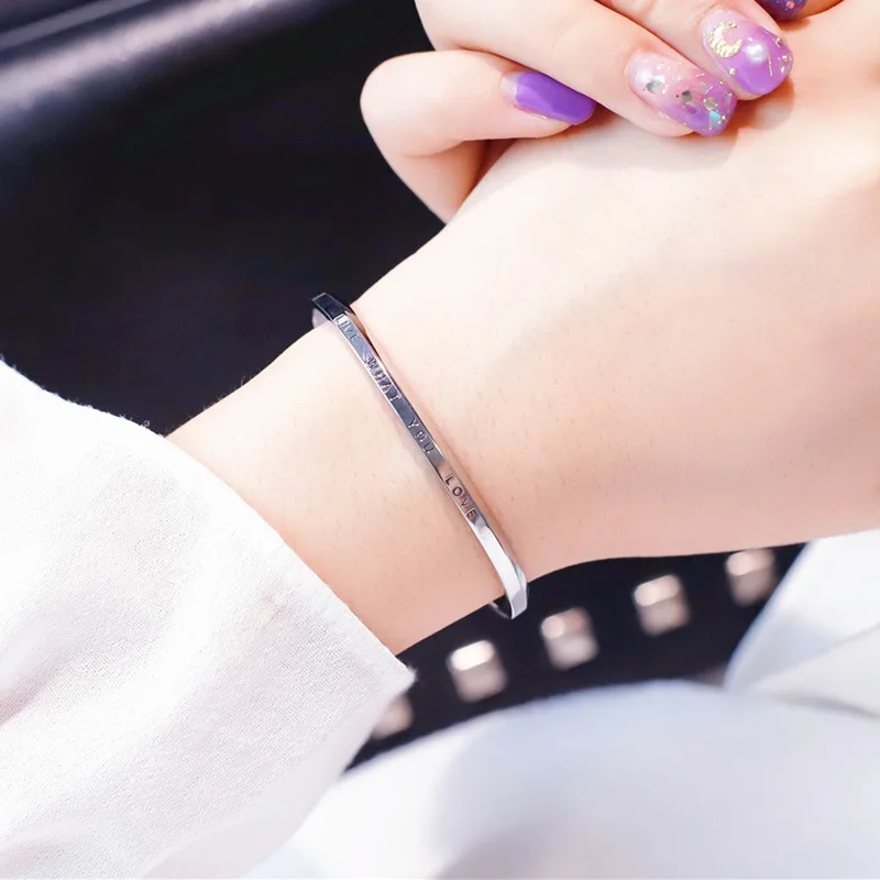 

Simple Fashion OL Bracelets Women Men Unique Bangles Lovers Exquisite Vintage Bracelet Accessories Wristband Rose Gold Black