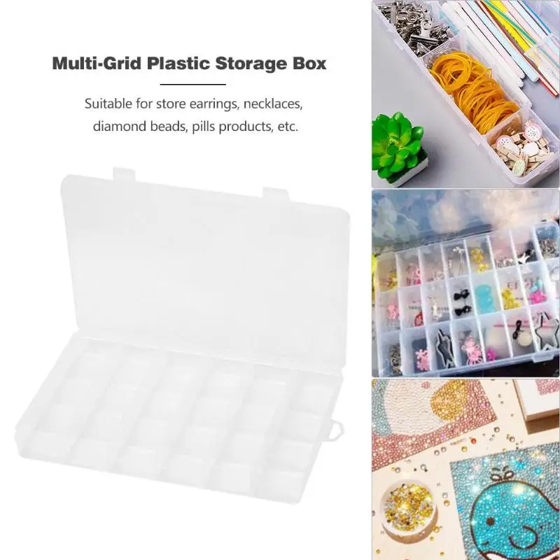 

Multi-Grid Plastic Storage Box for Jewelry Diamond Nail Bead Case Holder