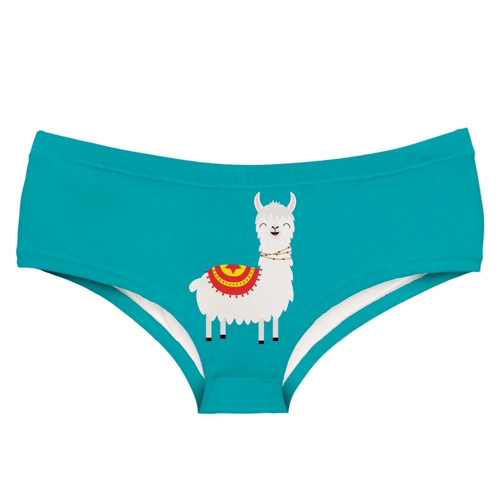 

LEIMOLIS LLAMA TURQISE funny print sexy hot panties female kawaii Lovely underwear push up briefs women lingerie thongs