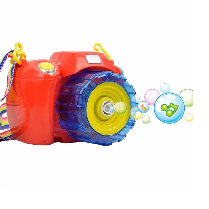 Red/Yellow Bubble Camera Toys Blowing Bubbles With Light Music Electric