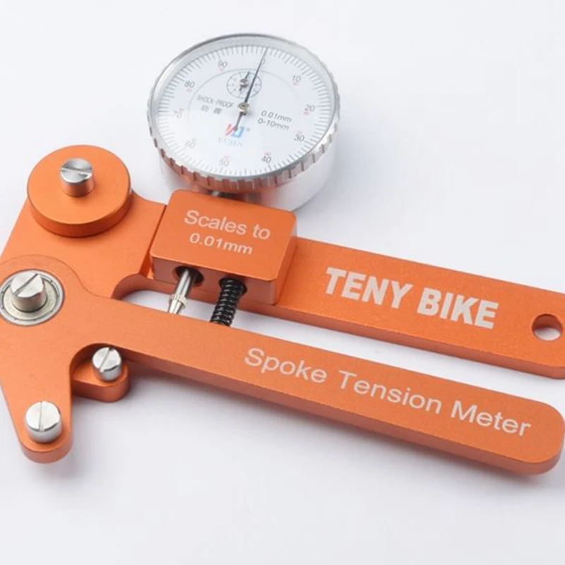 Spoke Tension Tester Digital Scale 0.01Mm Bike Indicator Meter Tensiometer Bicycle Spoke Tension Wheel Builders Tool-Orange