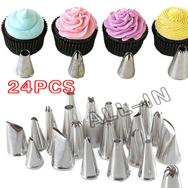 24 Style Icing Piping Nozzles Tips Cake Decorating Tools Cupcake 24 Style Icing Piping Nozzles Tips Cake Decorating Tools Cupcake Equipment Bakeware Baking Kitchen Accessories On Aliexpress Alibaba