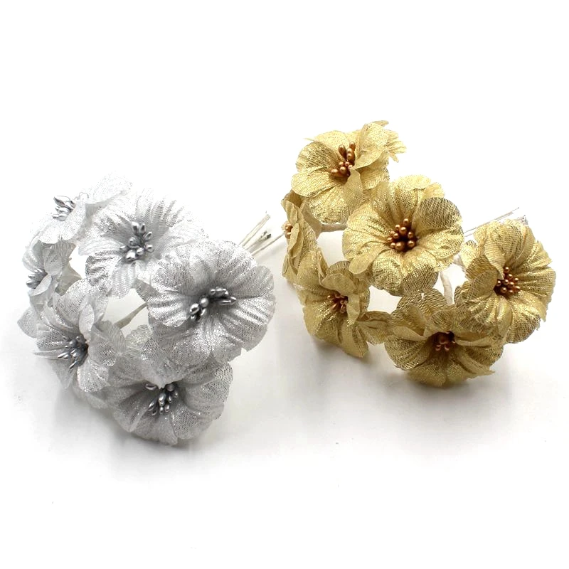 6pcs/lot Artificial Silk Flowers Bride Headdress Handmade Accessories Hair Decoration Material DIY Wedding Home Box Gift Decor | Дом и сад