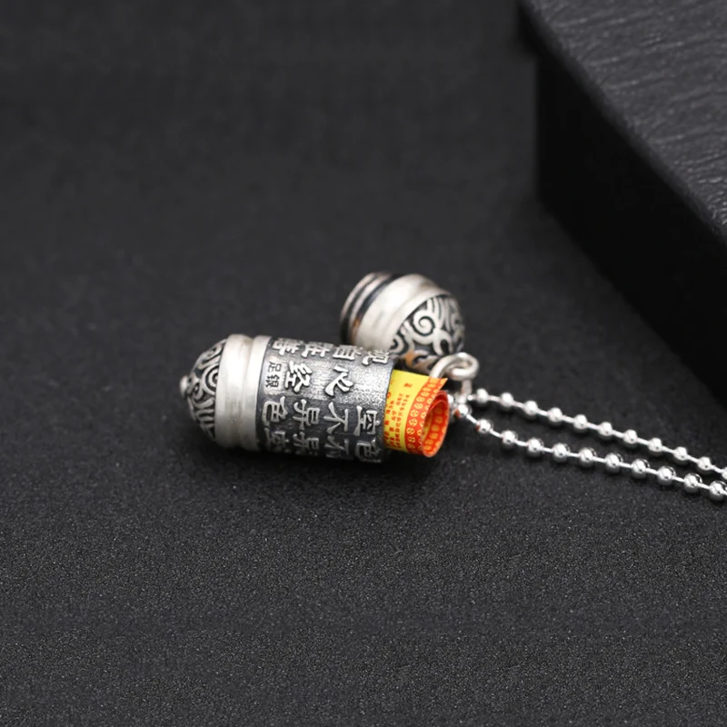 Кулон из серебра 100% пробы с мантрой Будды|fine jewelry|chain necklacependant chain |