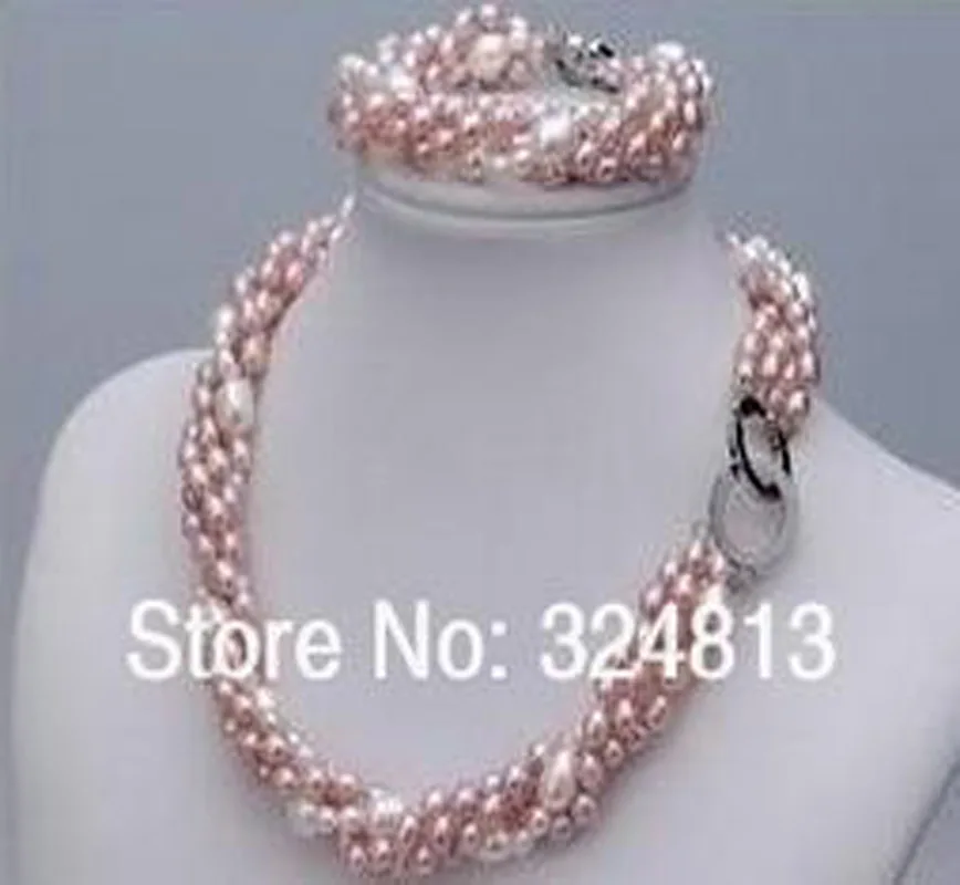 

New Finery real freshwater pearl necklace Bracelet set AA2656
