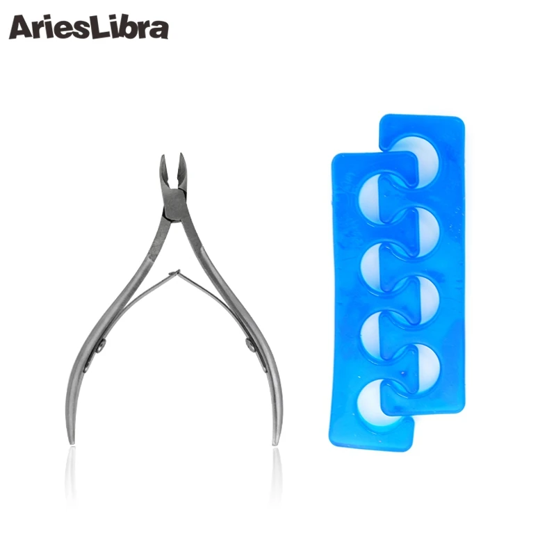 

AriesLibra Cuticle Scissor Silicone Separator SET Tweezers Multi-Function Nail Clip Manicure Tool Foot Care Assistant