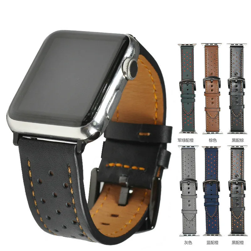 Новинка 2018 брендовый кожаный ремешок для часов Crazy Horse смарт Apple Iwatch 5 4 3 2 размер 38