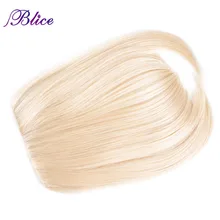 Blice синтетические поддельные тупые челки для наращивания волос женские короткие прямые пристегиваемая челка в накладная челка блонд волосы кусок термостойкие