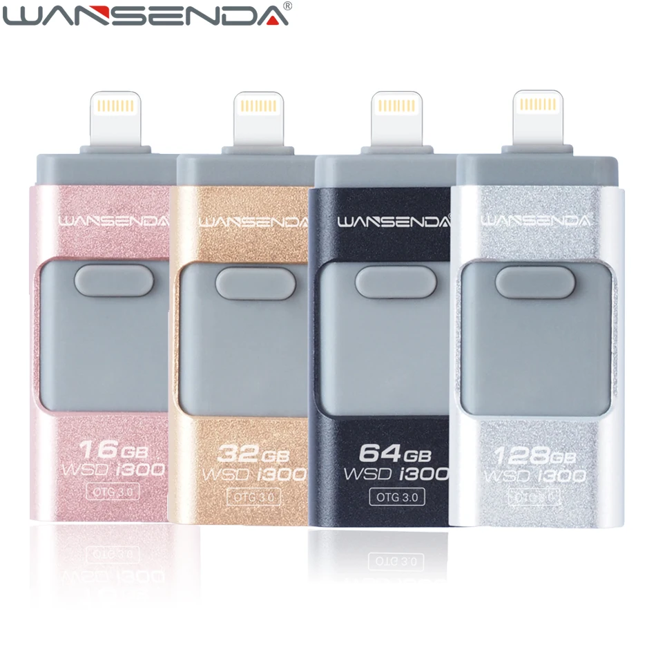 WANSENDA 3 in 1 Lightning OTG USB Flash Drive 16GB 32GB Pen Drive for iPhone 7