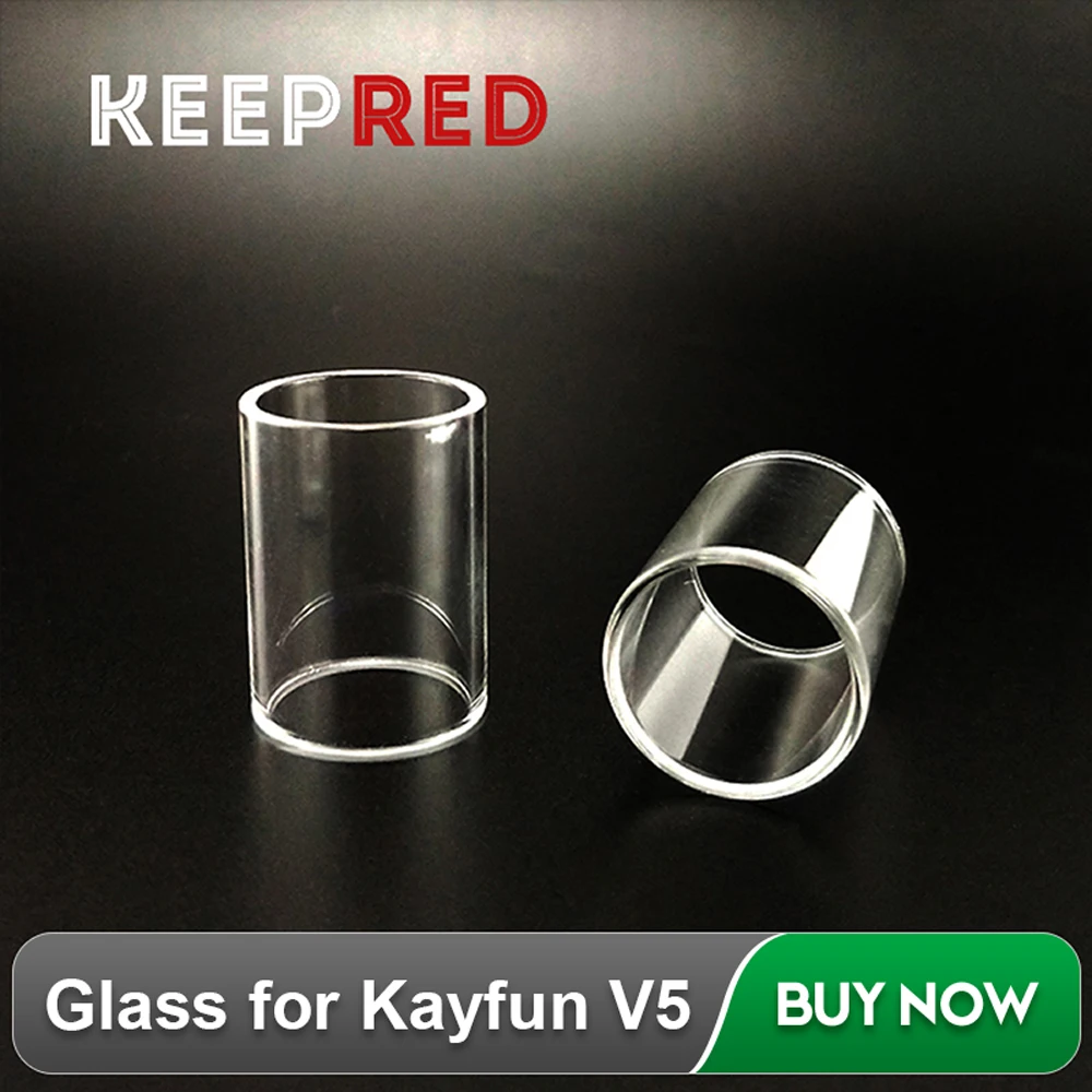 

KEEPRED Glass for Kayfun V5 RTA TANK 22mm Vape Accessories Electronic Cigarette Replacement Spare Pyrex Glass 2pcs/lot